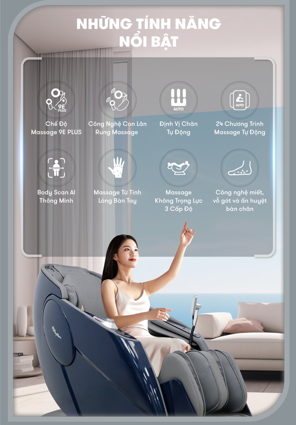 ghế massage elip o7 new tính năng nổi bật