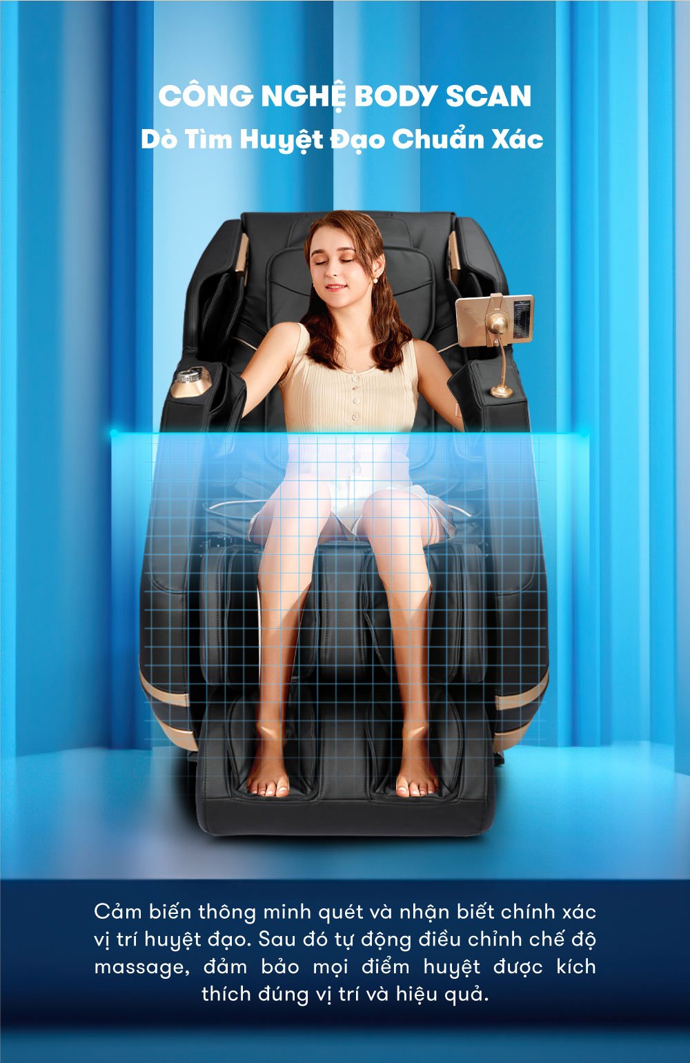 ghế massage toàn thân mang công nghệ body scan hiện đại