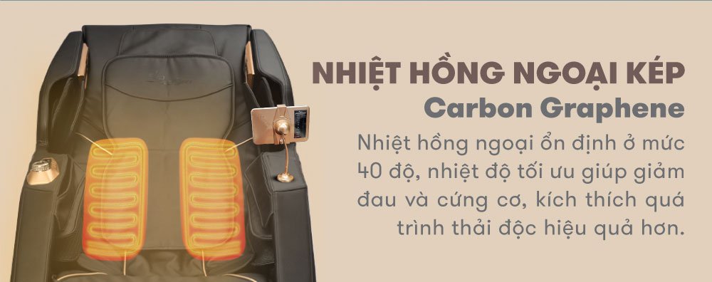chế độ nhiệt hồng ngoại kép trên ghế mát xa