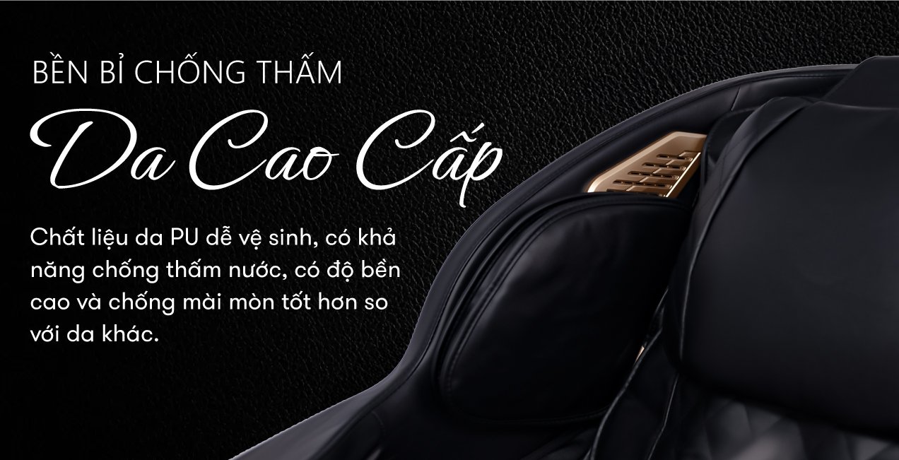 ghế massage d7 với chất liệu da cao cấp