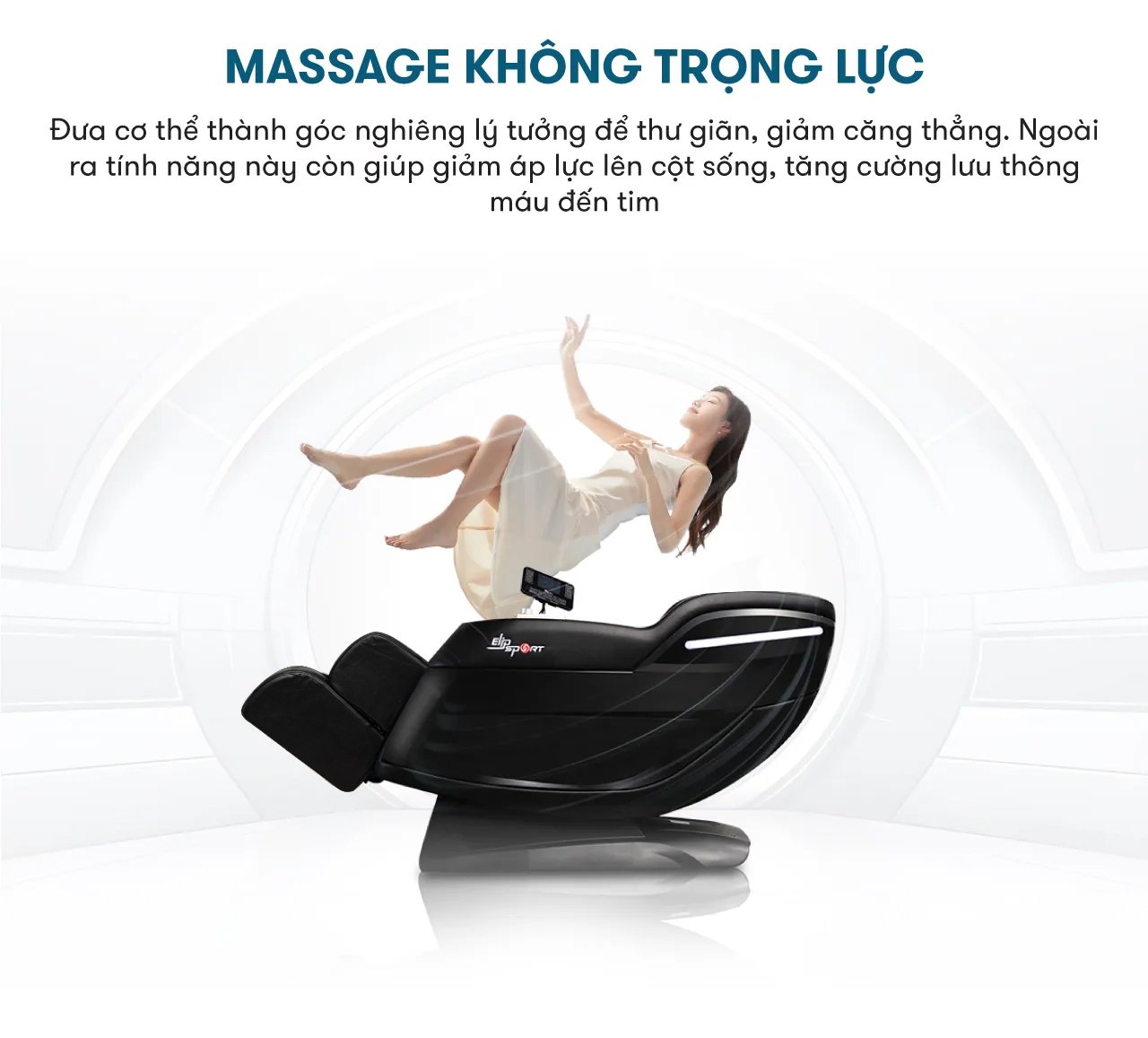ghế massge elip d7 chế độ massage không trọng lực