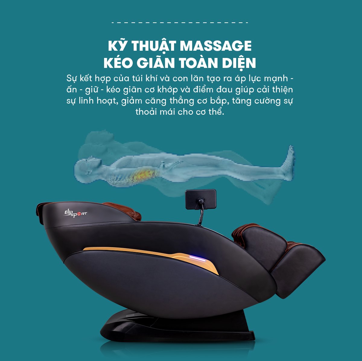 ghế massage elip e3 new kỹ thuật toàn diện