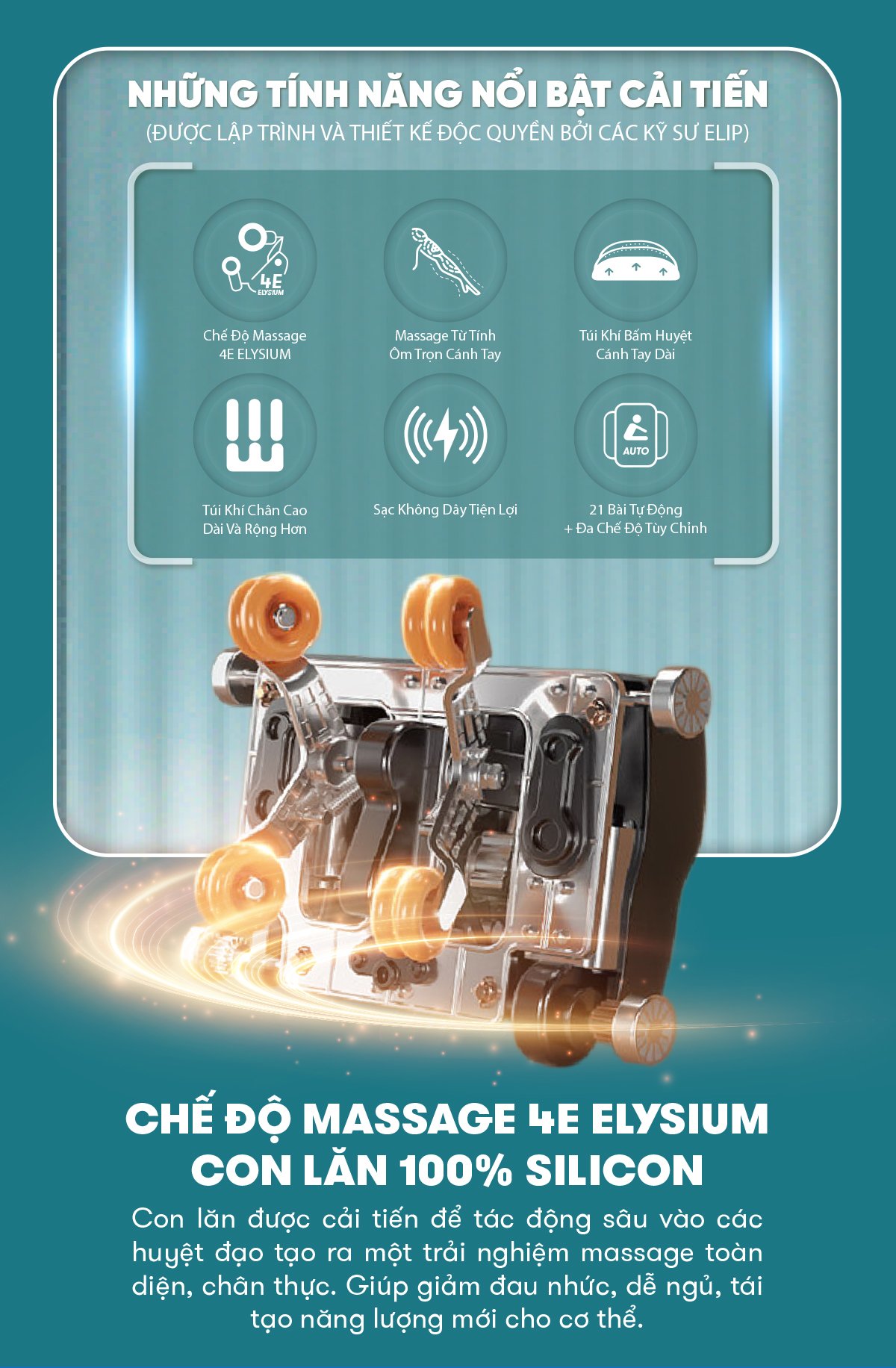 ghế massage elip e3 new nhiều tính năng nổi bật