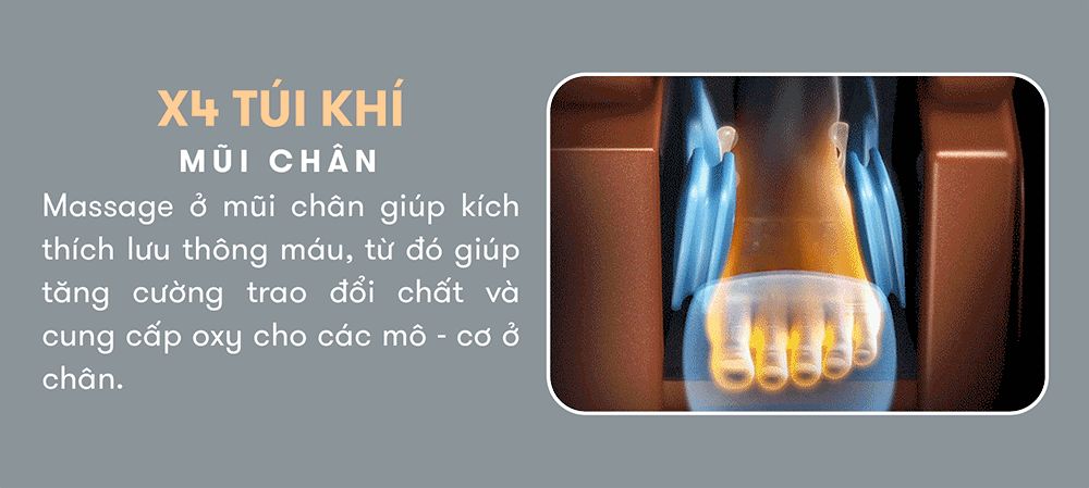 ghế massage elip o7 x4 túi khí mũi chân