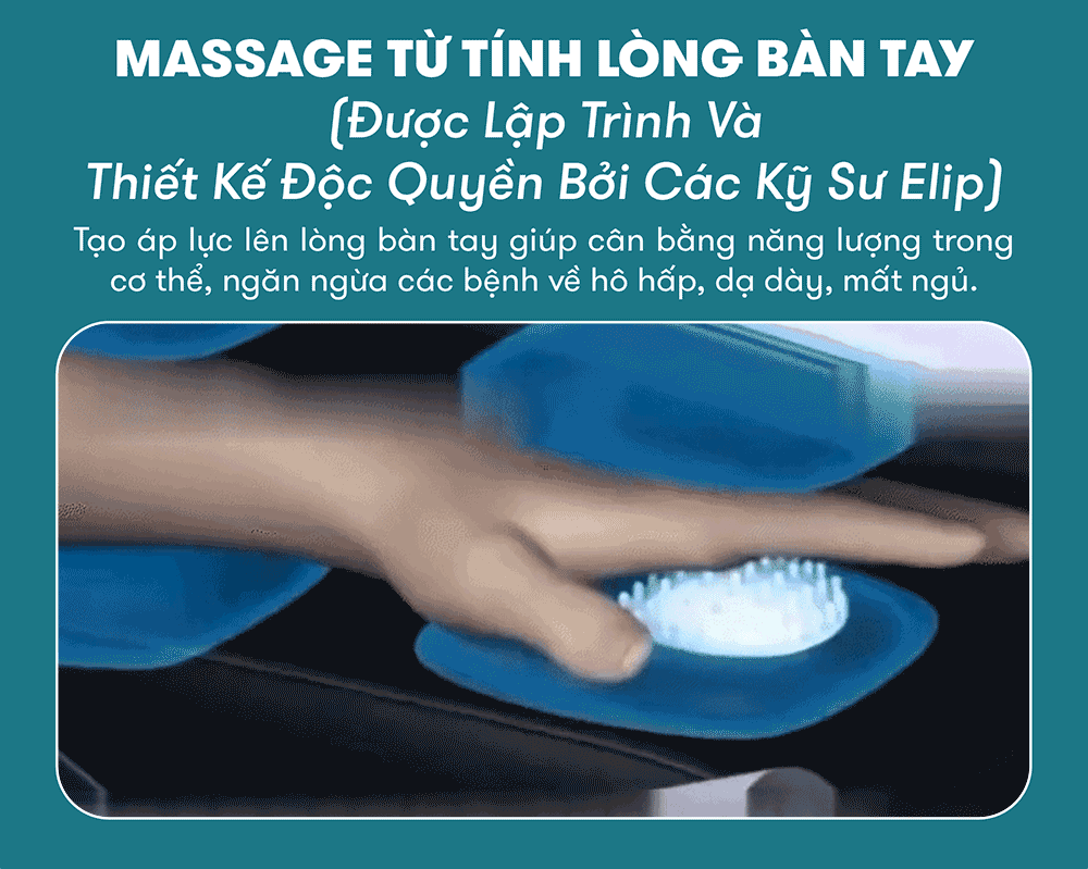 ghế massage elip e3 new chế độ massage từ tính lòng bàn tay