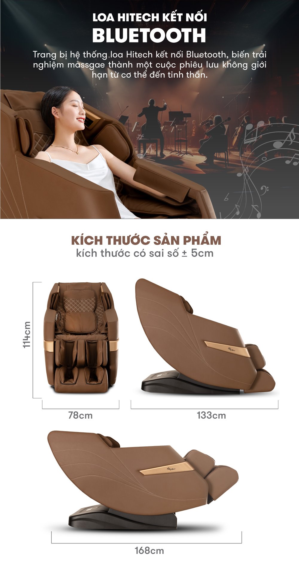 ghế massage elip o3 có thể kết nối bluetooth