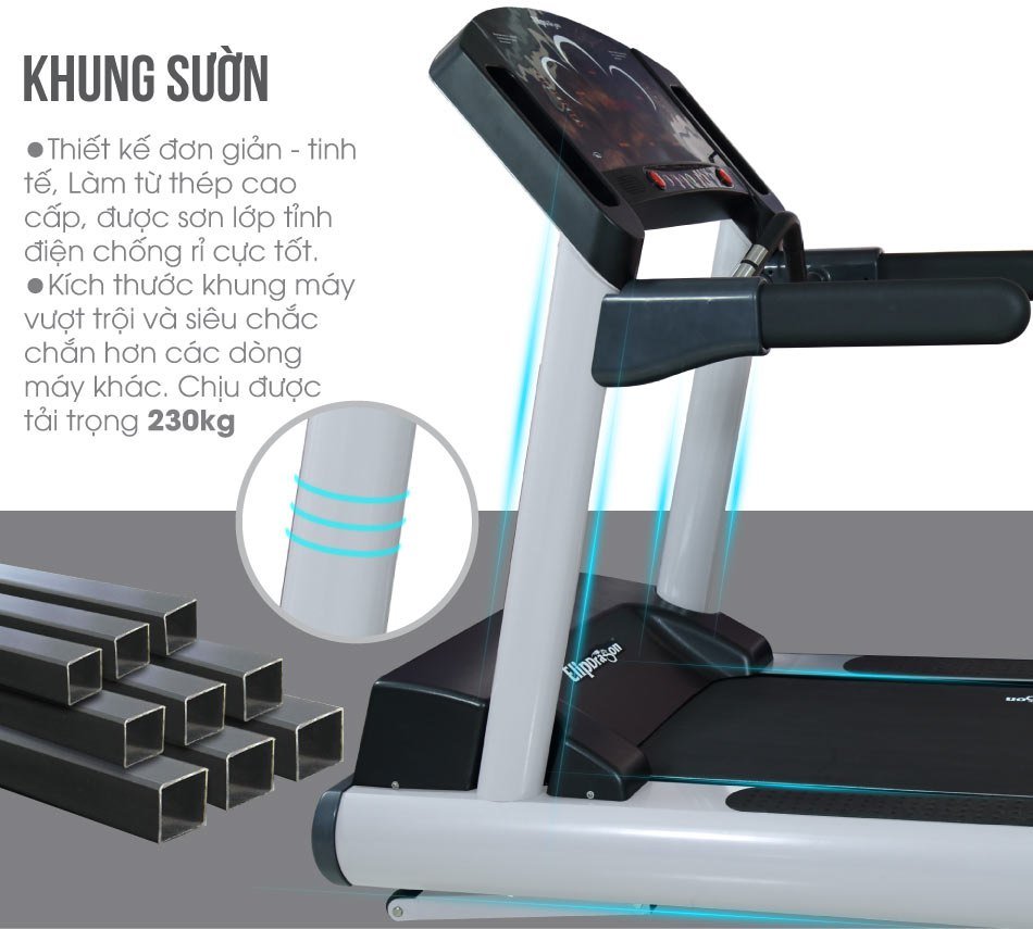 Máy chạy bộ điện phòng Gym ELIP Dragon 9000