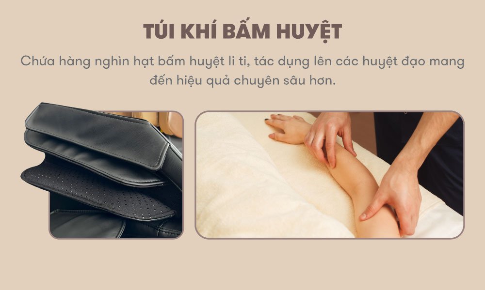 túi khí bấm huyệt của ghế mát xa