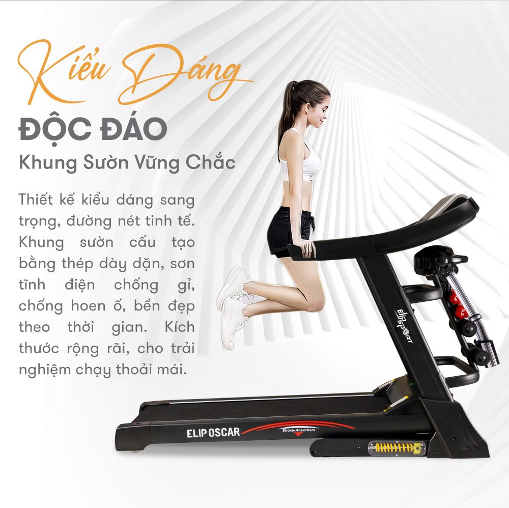 Máy chạy bộ ELIP Oscar - Black 43 Oscar Black 2