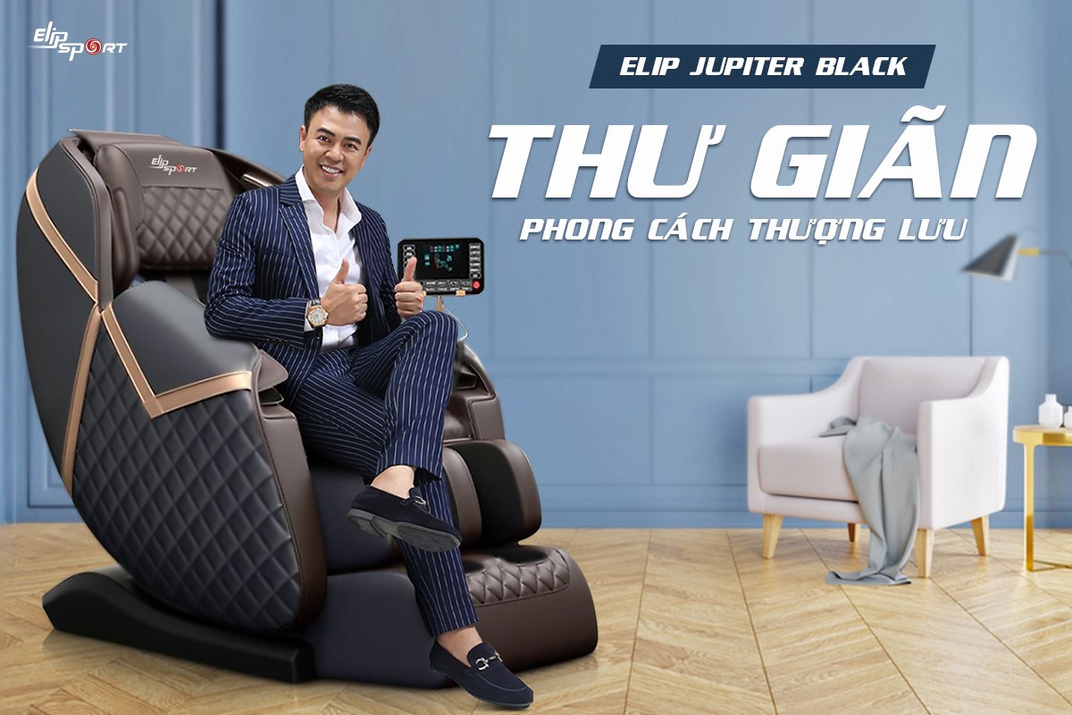 Ghế Massage ELIP Jupiter -Black -Brown