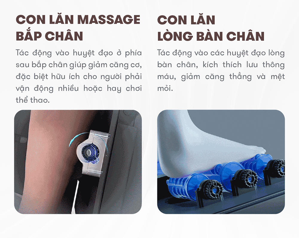 ghế massage elip g10 sử dụng con lăn thông minh