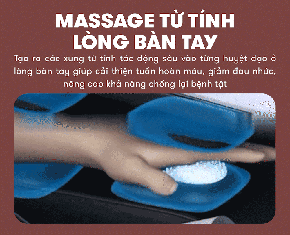 ghế massage elip d5 new với massage từ tính lòng bàn tay