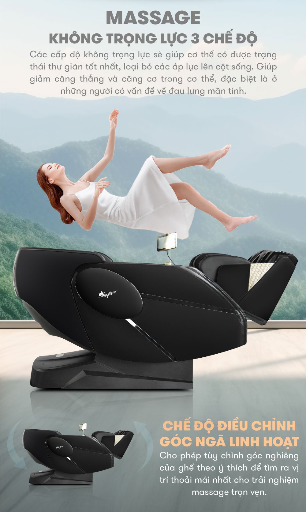 ghế massage elip o7 chế độ massage không trọng lực