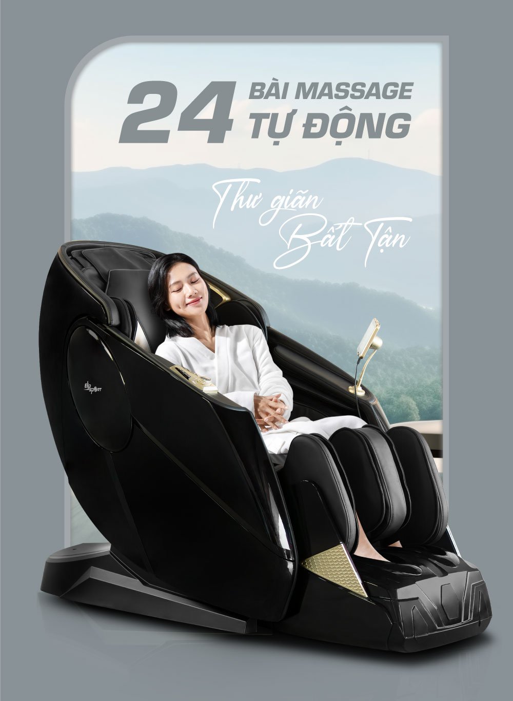 ghế massage elip o7 với 24 bài mát xa tự động