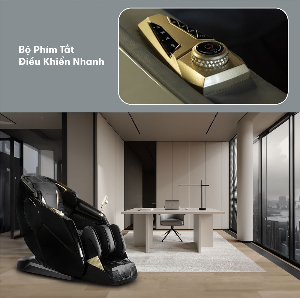 ghế massage elip o7 bộ phím tắt điều khiển nhanh