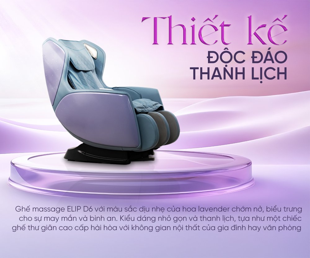 ghế massage elip d6 thiết kế độc đáo