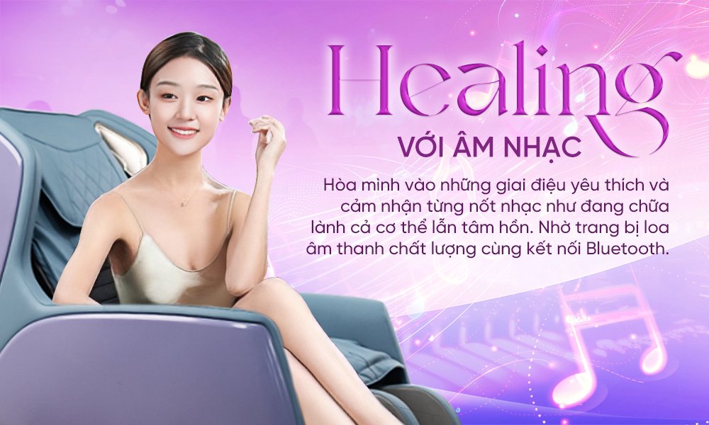 ghế massage elip d6 healing với âm nhạc