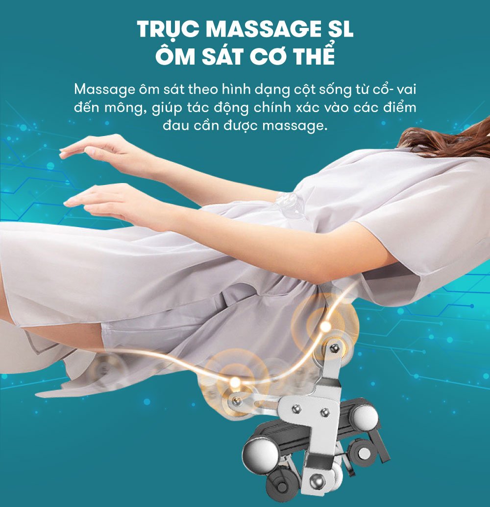 ghế massage elip e3 trục SL ôm sát cơ thể