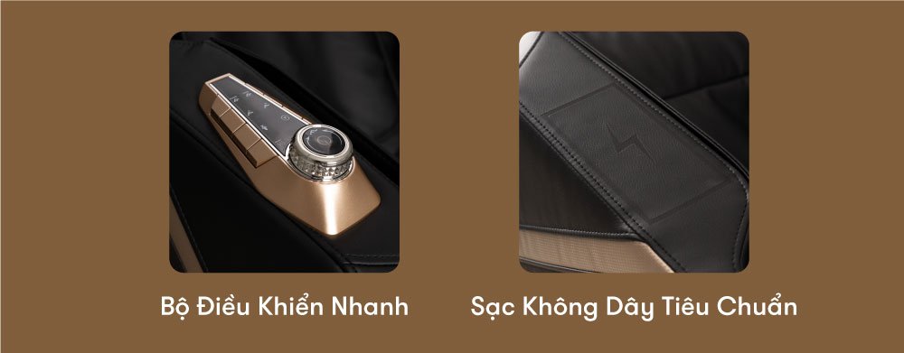 ghế massage elip ole bộ điều khiển nhanh và sạc không dây tiêu chuẩn