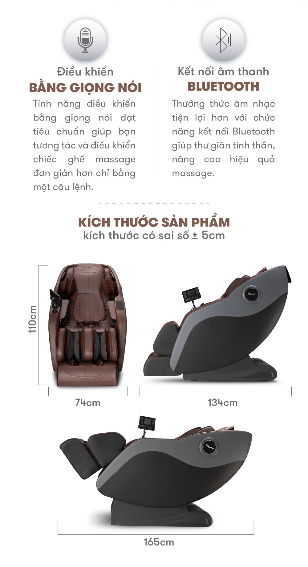 có cả chế độ điều khiển giọng nói và kết nối bluetooth