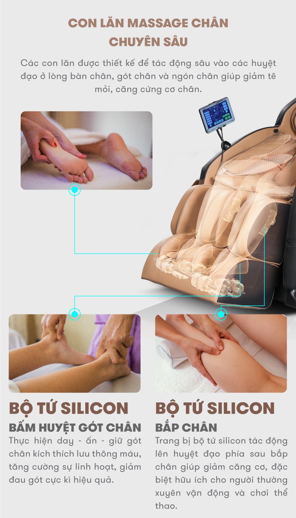 ghế massage elip ares new con lăn massage chuyên sâu