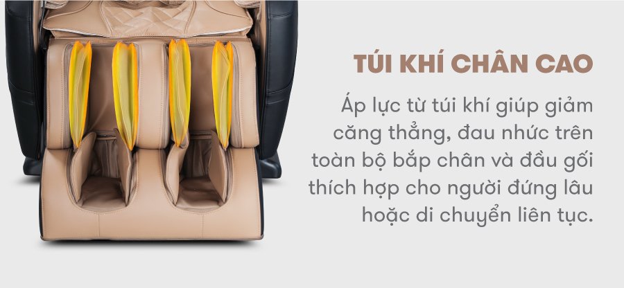 ghế massage elip ares new túi khí chân cao cấp