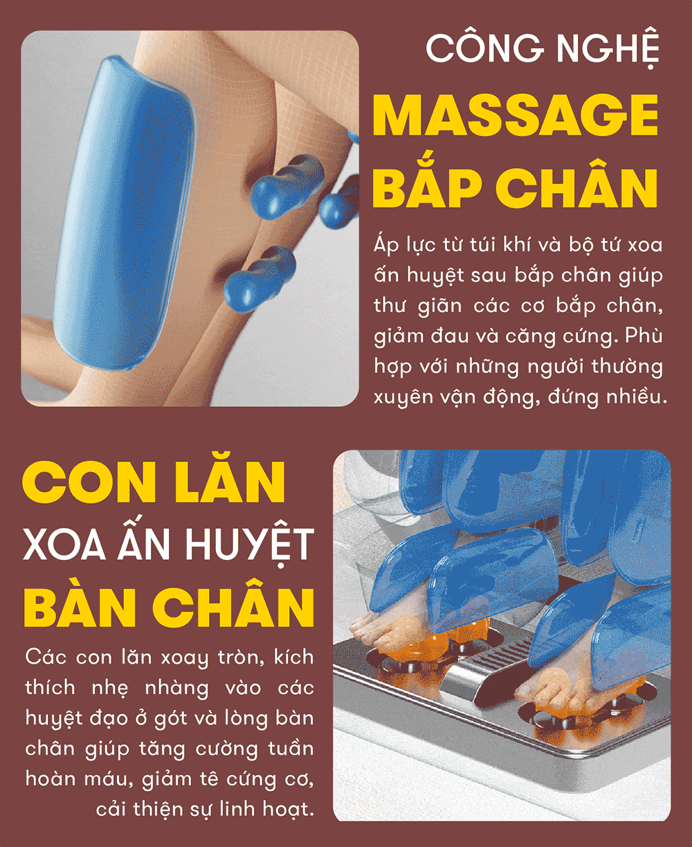 ghế massage elip d5 cùng công nghệ massage bắp chân