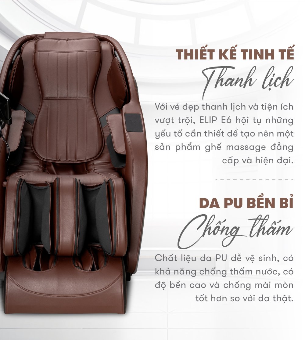 Ghế Massage ELIP E6 với thiết kế tinh tế