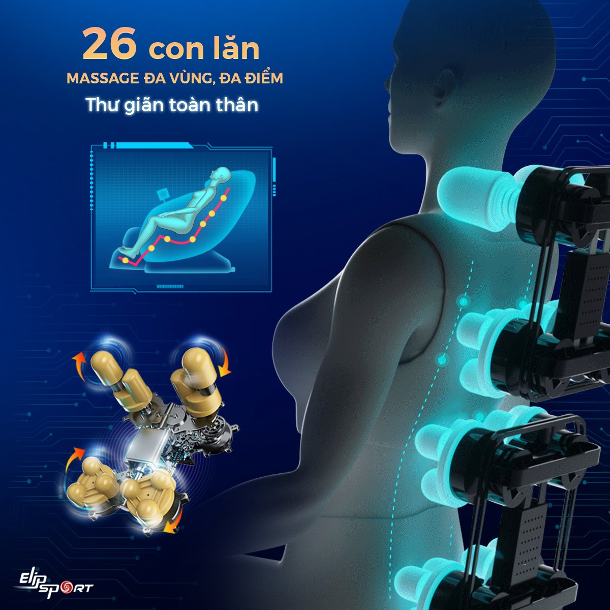 Ghế Massage ELIP Jupiter – Brown Soil