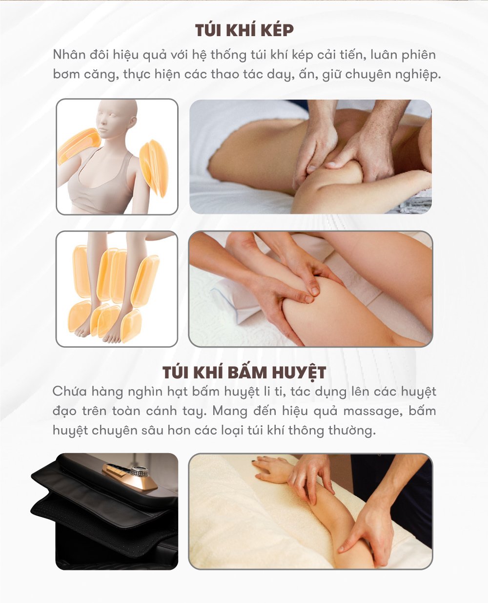 Ghế Massage ELIP G10 sử dụng túi khí kép