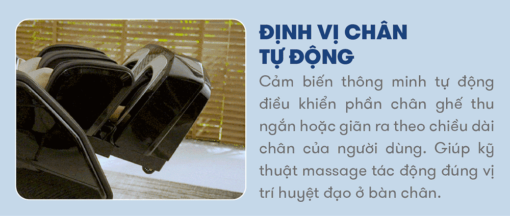 ghế massage elip g9 định vị chân tự động