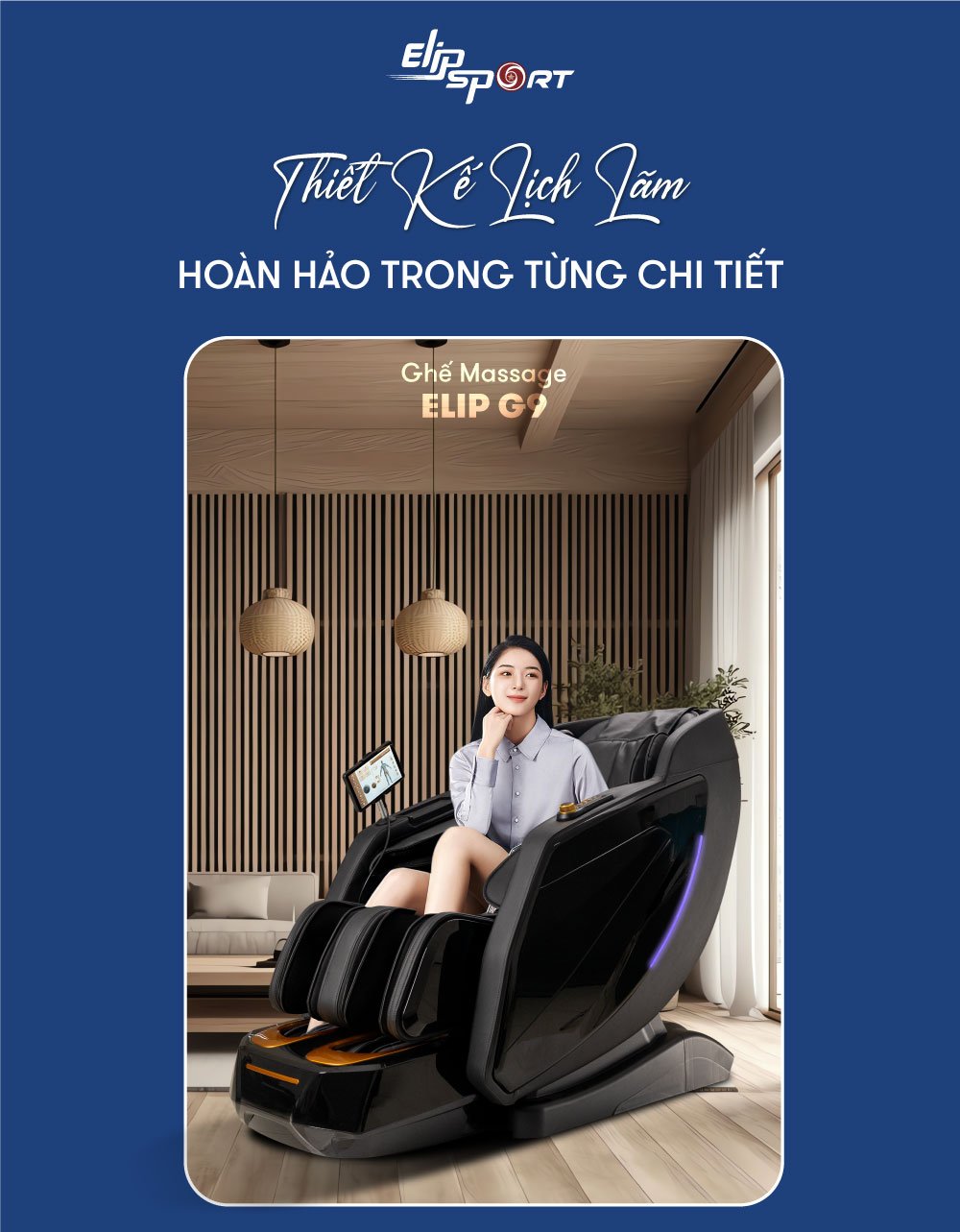 ghế massage elip g9 mang thiết kế lịch lãm