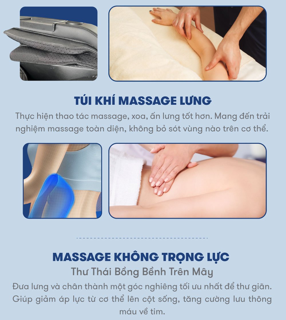 ghế massage elip g9 có túi khí massage lưng