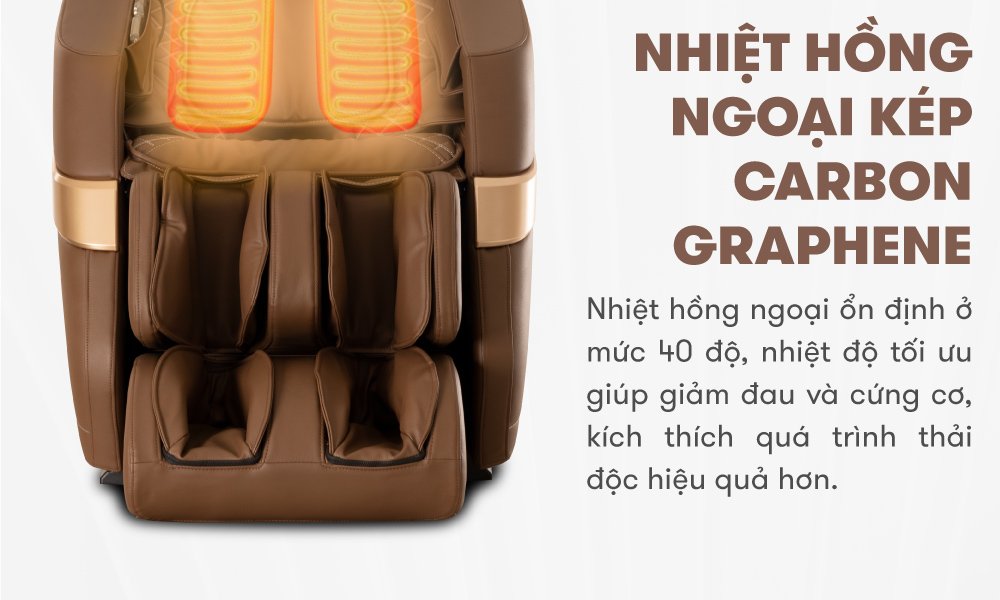 ghế massage elip o3 với nhiệt hồng ngoại kép