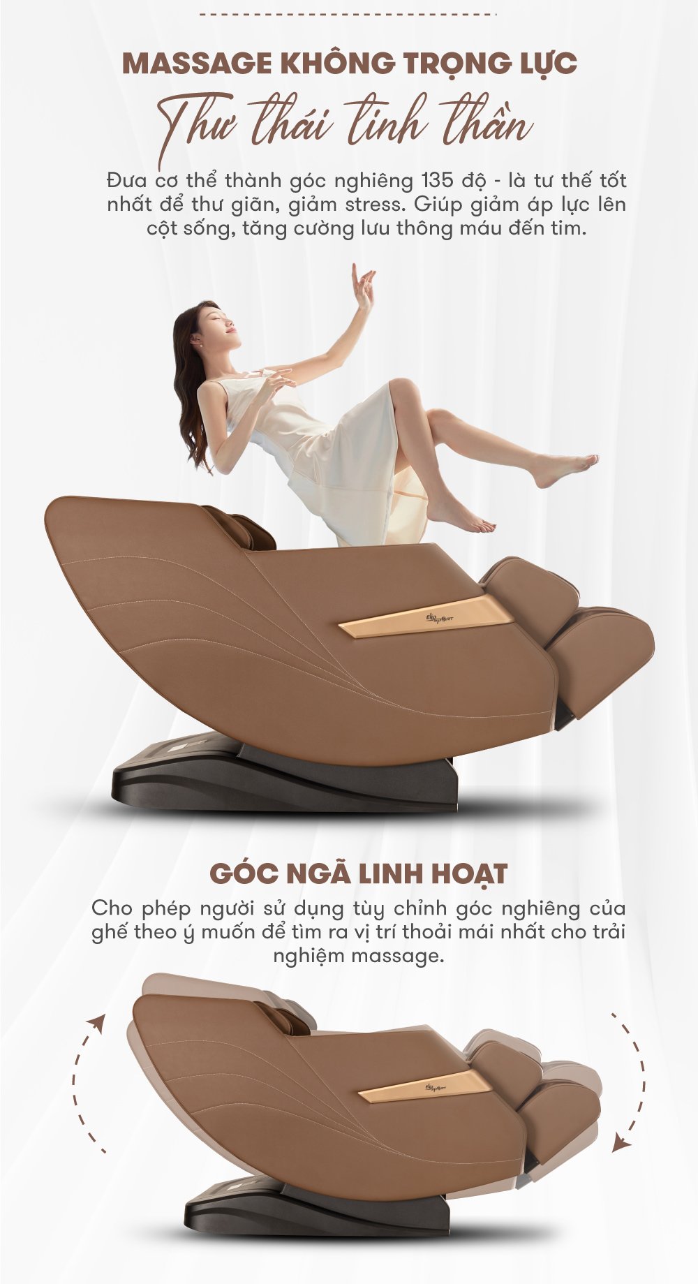 ghế massage elip o3 chế độ massage không trọng lực