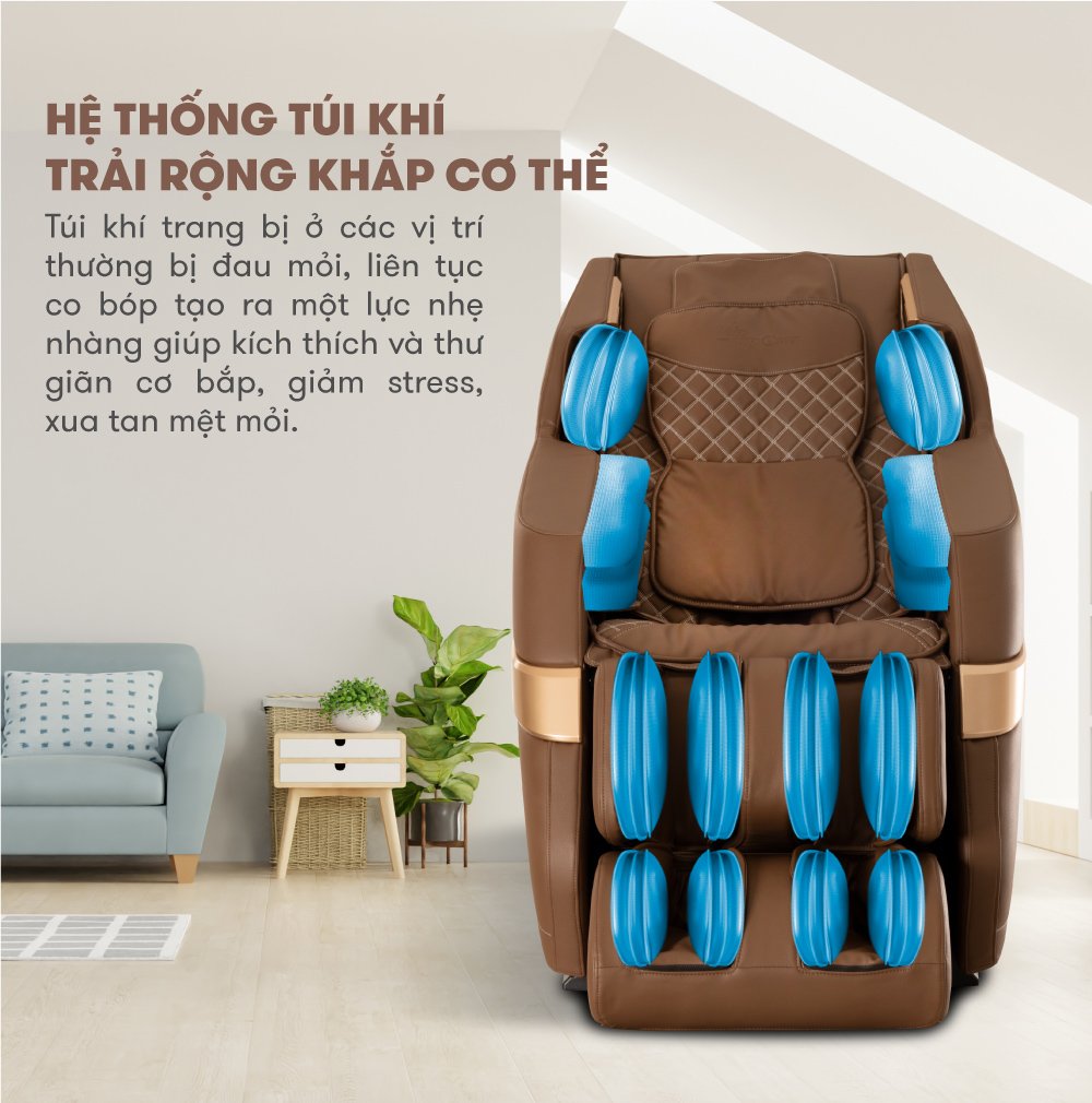 ghế massage elip o3 hệ thống túi khí trải rộng