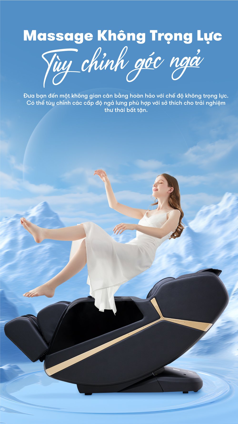 ghế massage elip o4 cùng chế độ không trọng lực nâng cao trải nghiệm