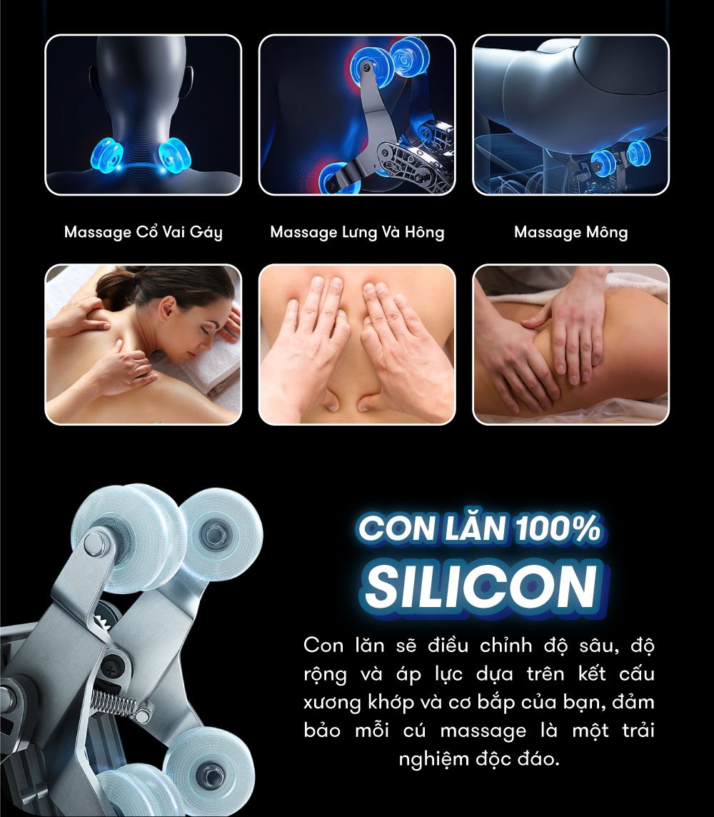 ghế massage elip o8 black sở hữu nhiều công nghệ tân tiến