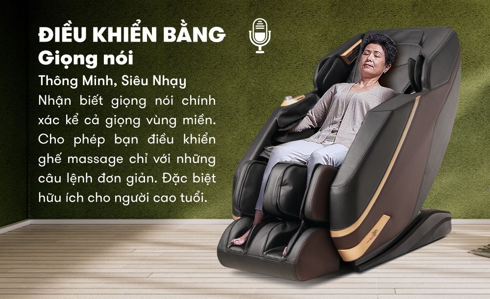 ghế massage elip ole trang bị chế độ điều khiển giọng nói