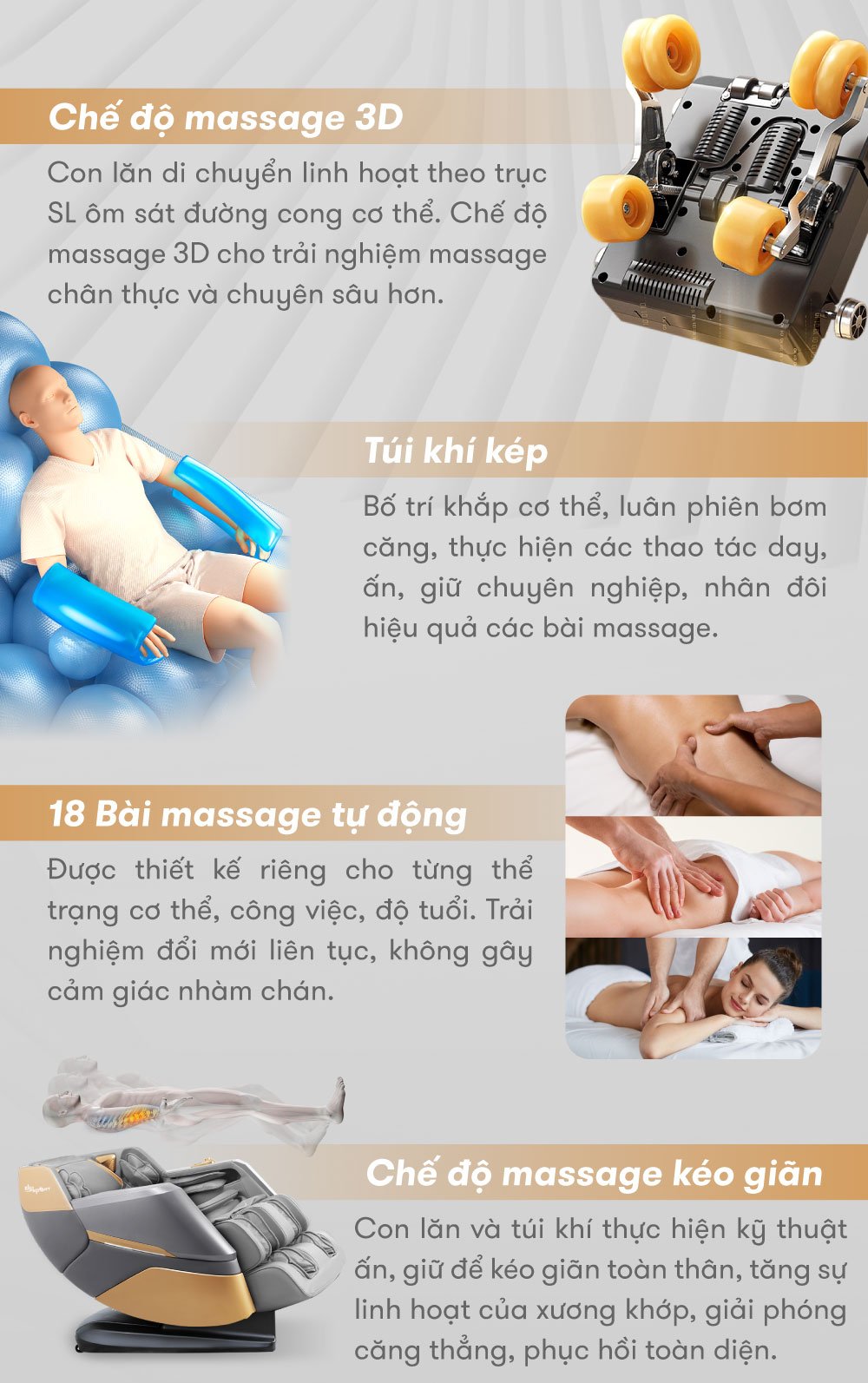 Ghế massage ELIP Plutoni Gray