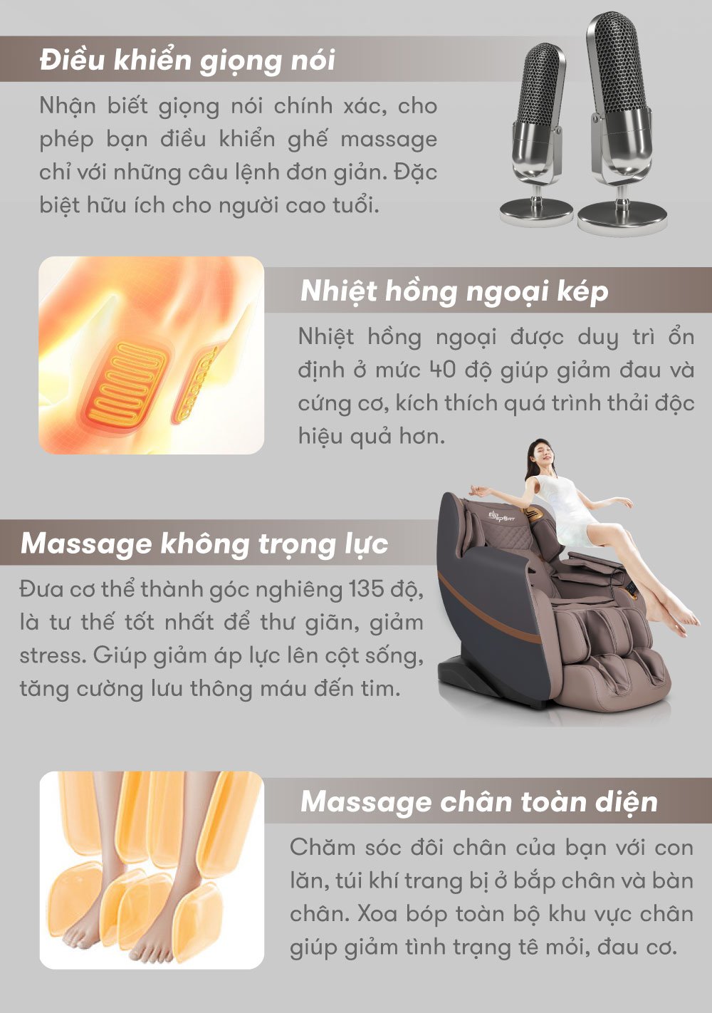 Ghế massage ELIP Tesla Navy