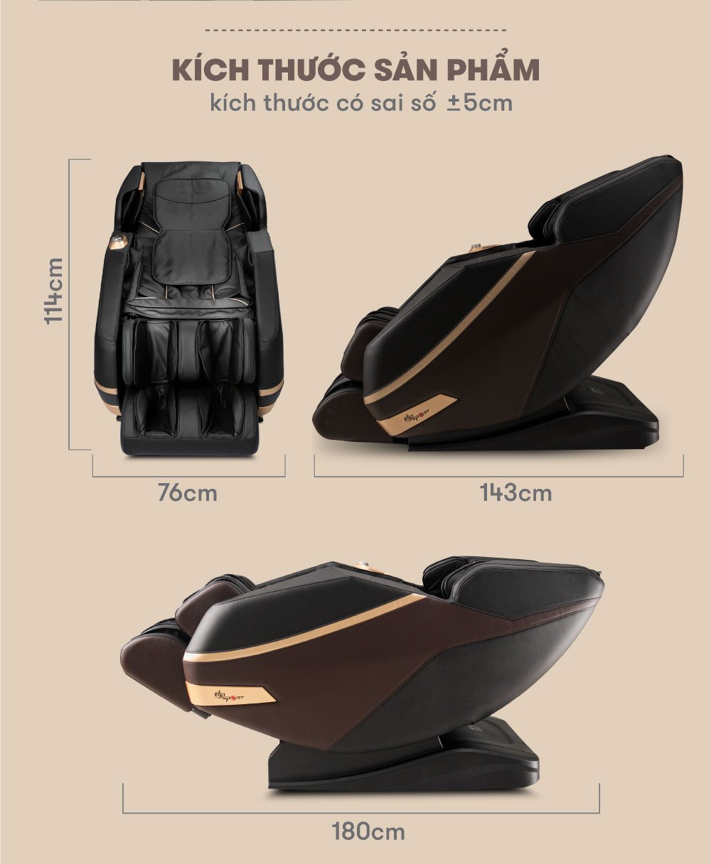 Ghế Massage ELIP Ole sở hữu kích thước hoàn hảo