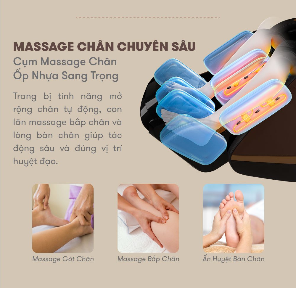 ELIP Lion - Brown Trưng bày massage chân chuyên sâu