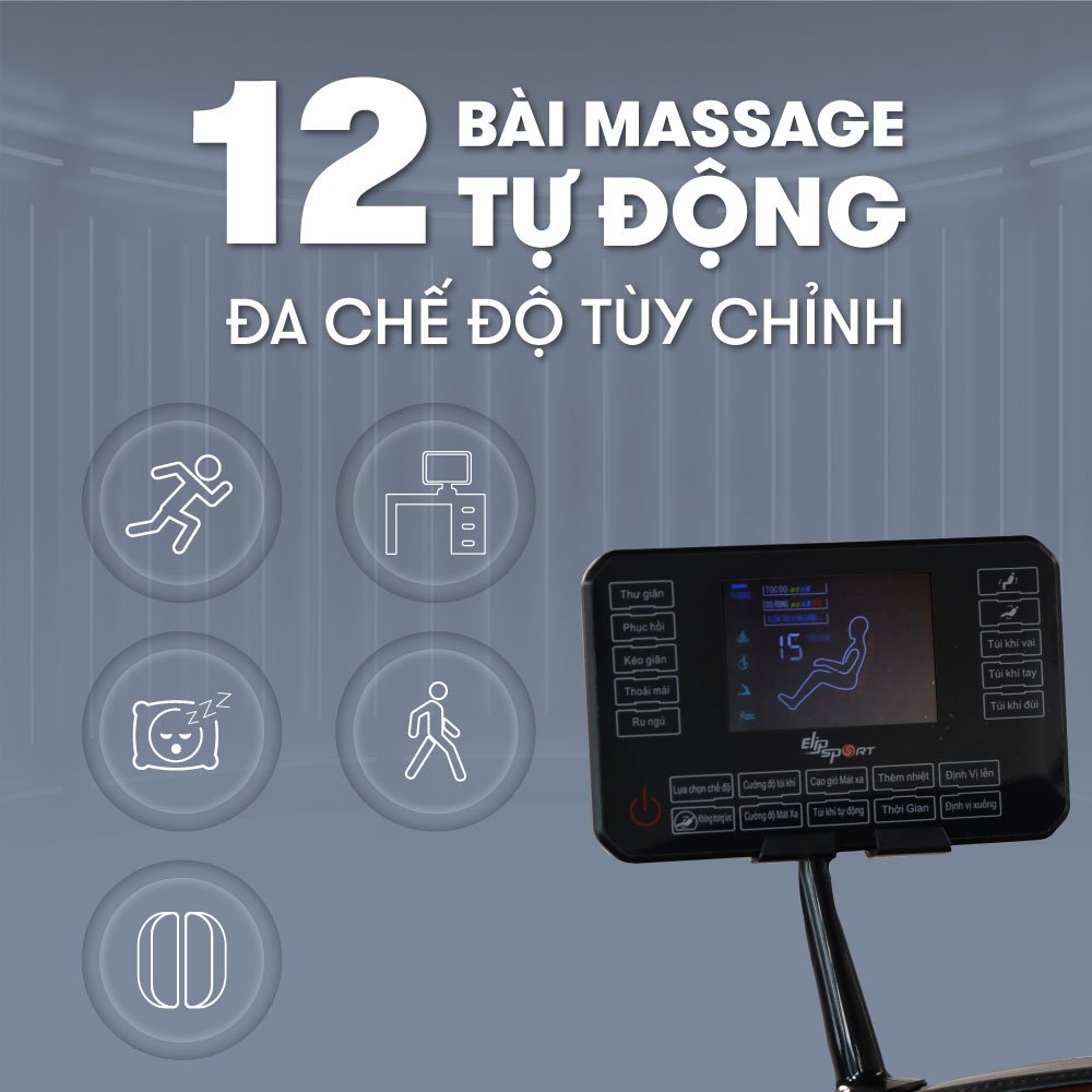 Ghế Massage ELIP E4 (GDV AG) 21 ghế massage elip e4 với 12 bài massage tự động