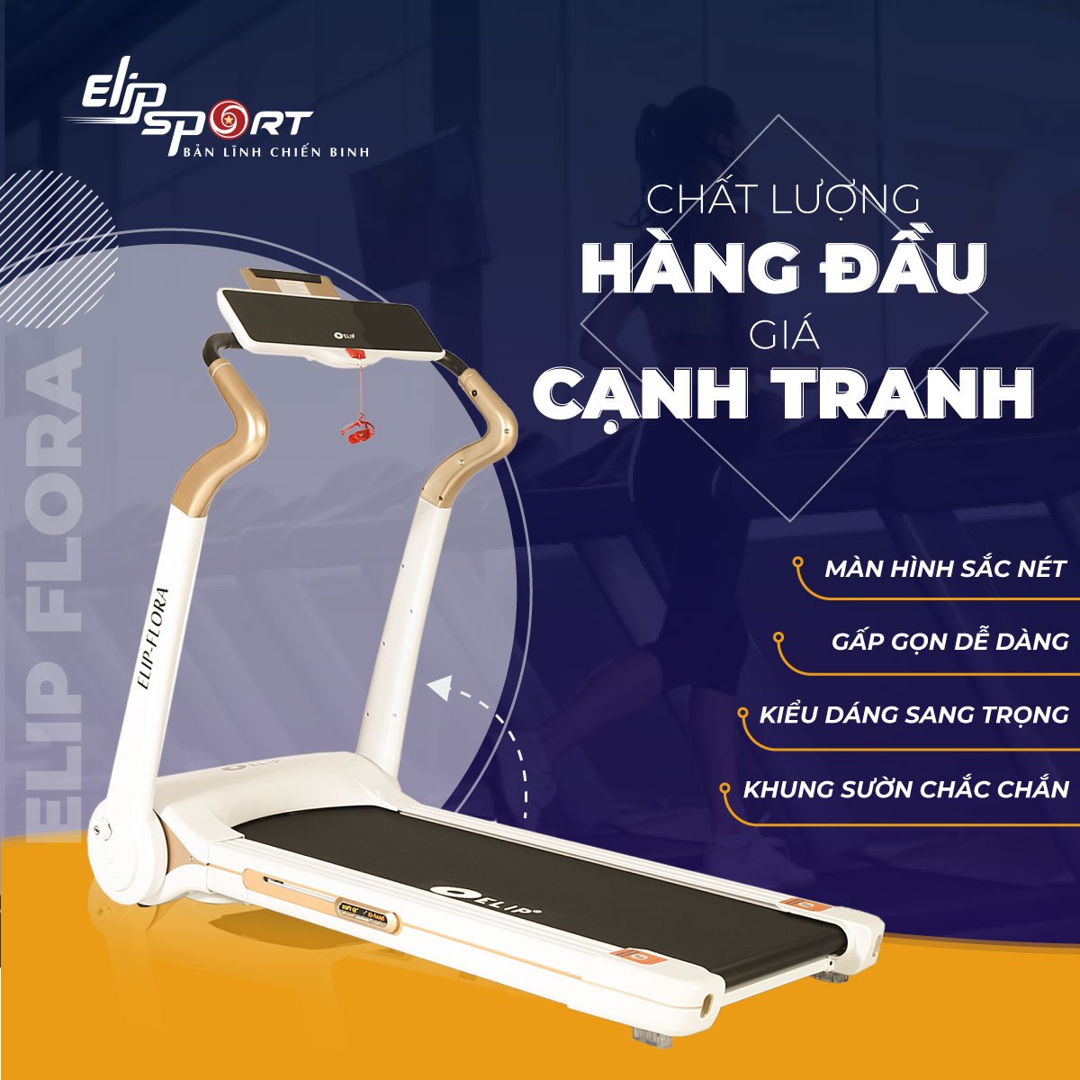 Máy chạy bộ điện đơn năng ELIP Flora