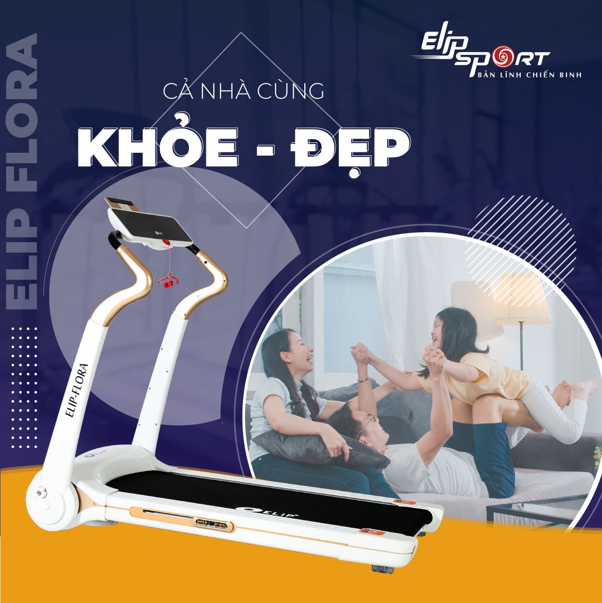 Máy chạy bộ điện đơn năng ELIP Flora