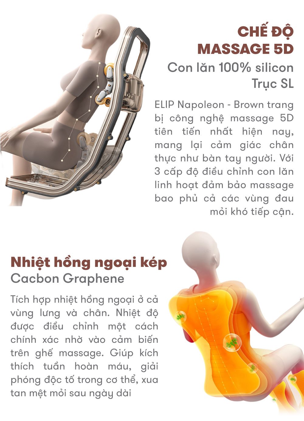 Ghế Massage ELIP Napoleon - Brown3