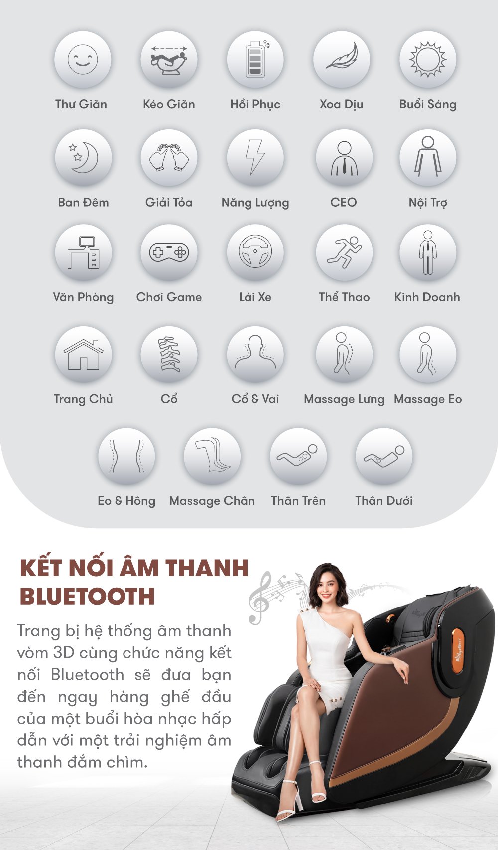 Ghế Massage ELIP Napoleon - Brown5