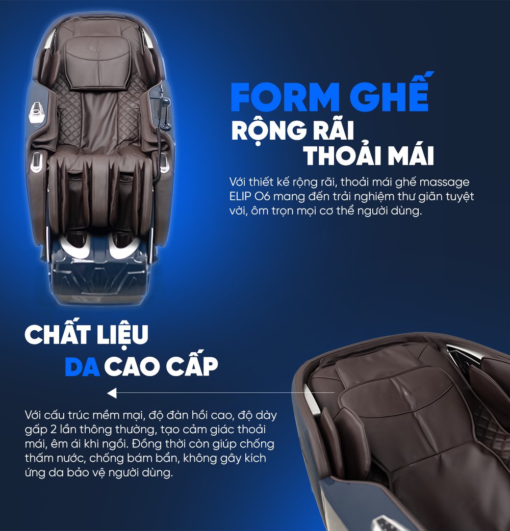 ghế massage elip o6 form ghế thoải mái