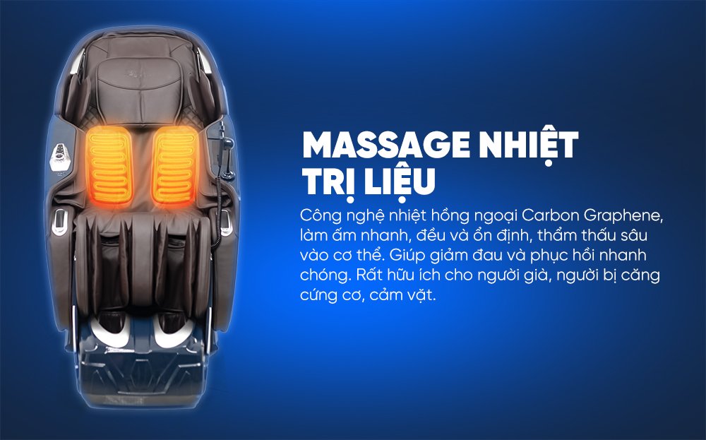ghế massage elip o6 chế độ massage nhiệt trị liệu